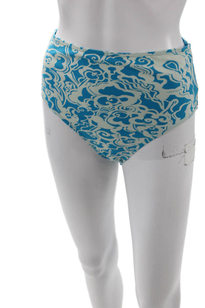 A.L.C. Womens Isla Bikini Bottoms - Scone/Blue Size M