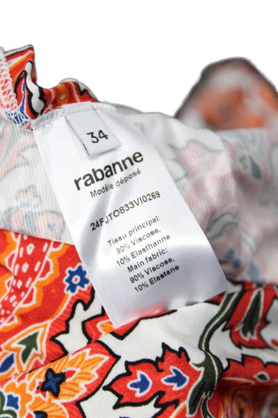 rabanne Womens Paisley Pierced Top - Cachemire Crème Size 34