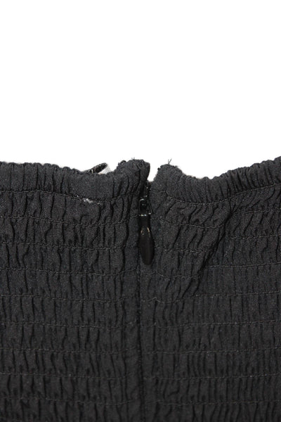Sea Womens Antonina Solid Cotton Tiered Dress - Black Size 12