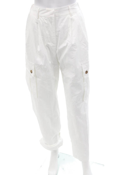 Moon River Womens Cargo Pants - White Size S