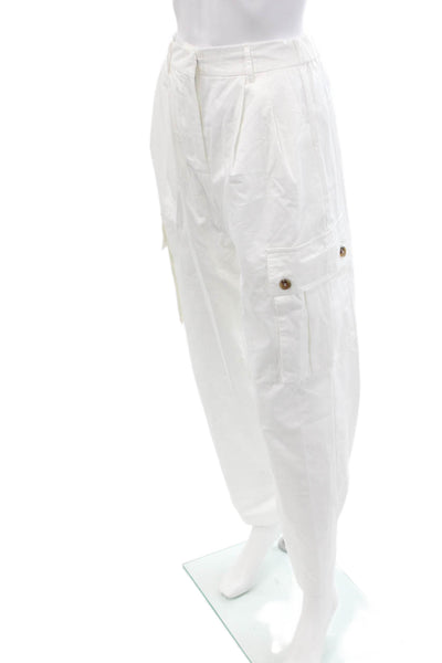 Moon River Womens Cargo Pants - White Size S