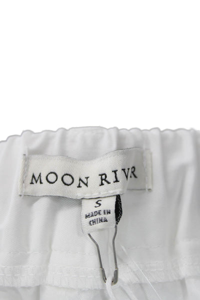 Moon River Womens Cargo Pants - White Size S