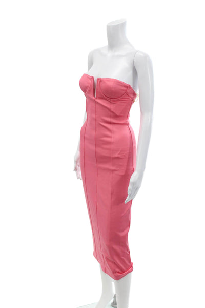 Victor Glemaud Womens Bustier Dress - Pink Shock Size XS
