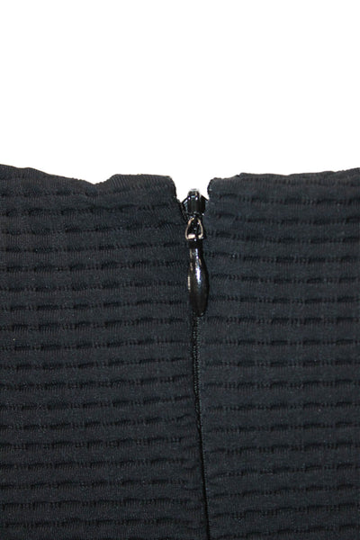 Opening Ceremony Womens Zip Up Short Sleeve Crew Neck A Line Dress Black Medium