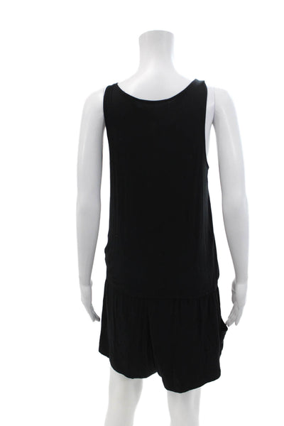 Nanette Lepore Womens Sleeveless Scoop Neck Beaded Romper Black Size Small
