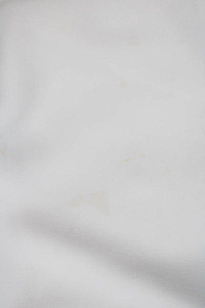 Theory Women's Round Neck Short Sleeves Silk Basic Blouse Beige Size S