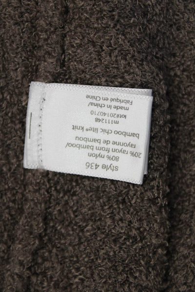 Barefoot Dreams Womens Long Sleeve Textured Open Front Cardigan Brown Size XL