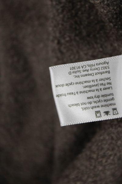 Barefoot Dreams Womens Long Sleeve Textured Open Front Cardigan Brown Size XL