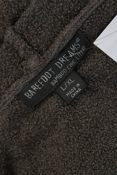 Barefoot Dreams Womens Long Sleeve Textured Open Front Cardigan Brown Size XL