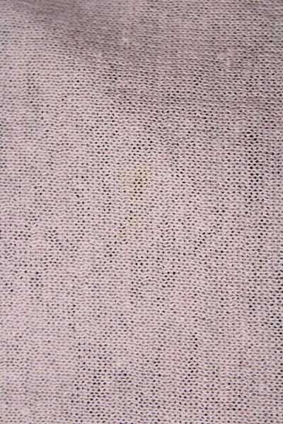 Oska Womens Linen 3/4 Sleeve Pocket detail V-Neck Knit Blouse Pink Size 2
