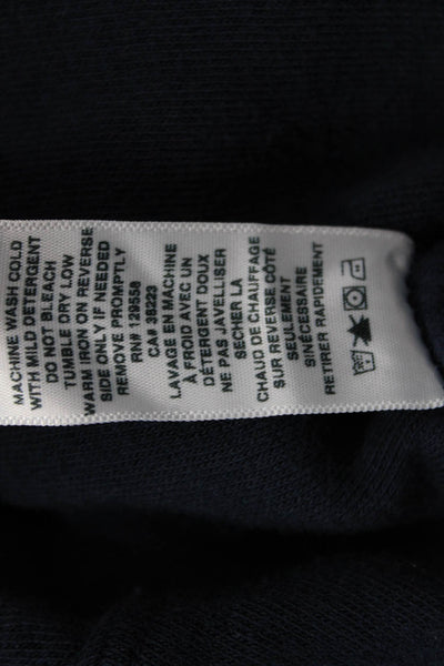SOL ANGELES Womens Cotton Amore Graphic Raw Hem Hoodie Dark Blue Size S