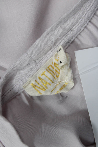 Nation LTD Womens Short Sleeve Crew Neck Satin T-Shirt Light Pink Size S