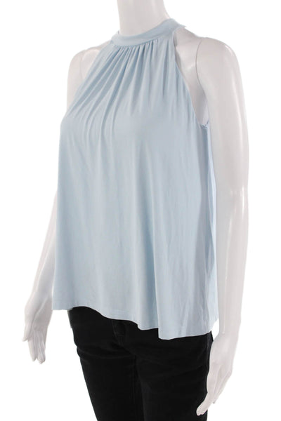 Susana Monaco Womens Sleeveless Halter Neck Blouse Sky Blue Size Small