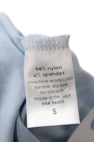 Susana Monaco Womens Sleeveless Halter Neck Blouse Sky Blue Size Small