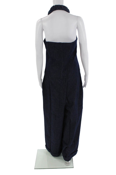 Orire Womens Mame Denim Jumpsuit - Navy Blue Size 8