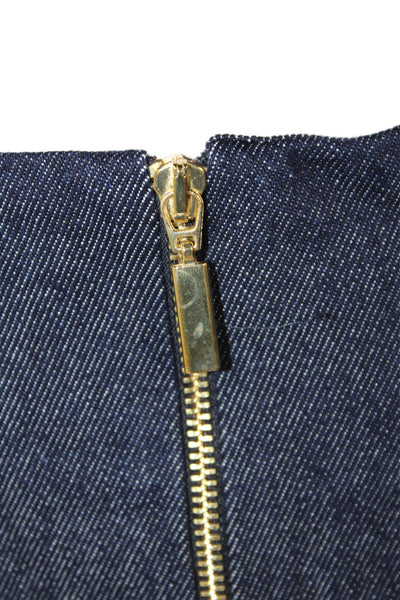 Orire Womens Mame Denim Jumpsuit - Navy Blue Size 8