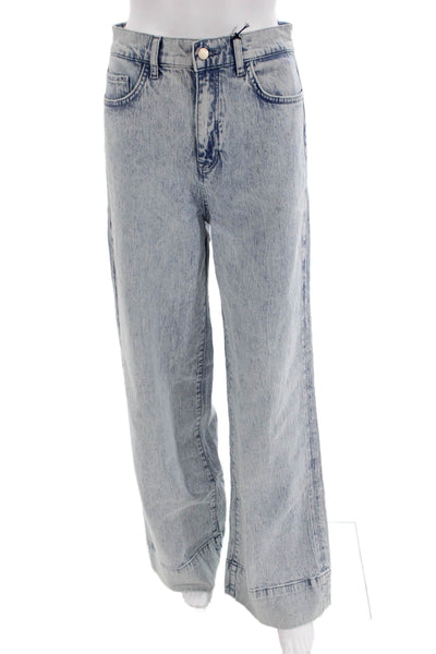 Triarchy Womens Ms. Onassis V-High Rise Wide Leg Jeans - Summer Light Indigo Siz