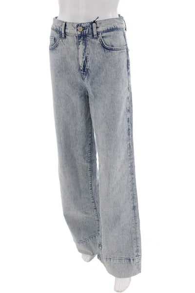 Triarchy Womens Ms. Onassis V-High Rise Wide Leg Jeans - Summer Light Indigo Siz