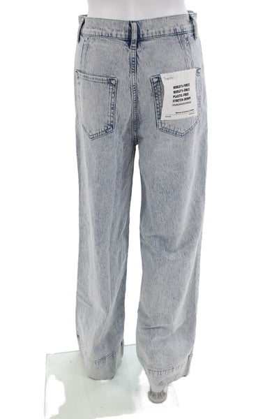 Triarchy Womens Ms. Onassis V-High Rise Wide Leg Jeans - Summer Light Indigo Siz