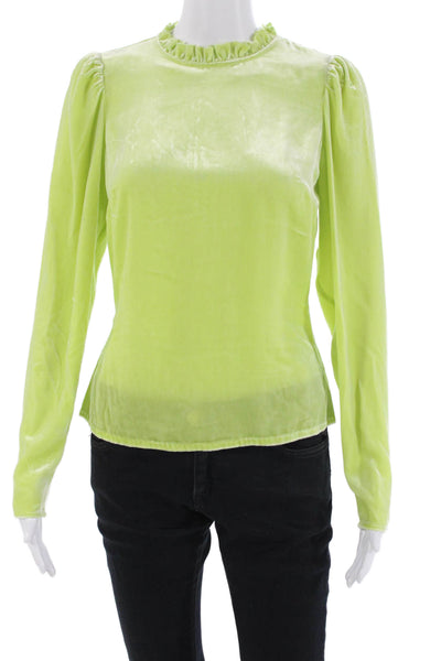 Ulla Johnson Womens Marlene Velvet Blouse - Pistachio Size 00
