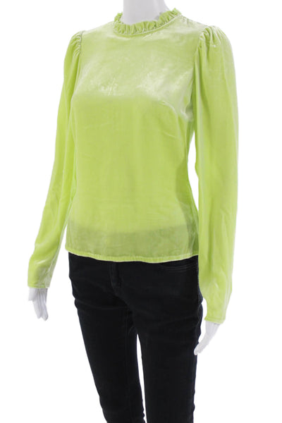 Ulla Johnson Womens Marlene Velvet Blouse - Pistachio Size 00