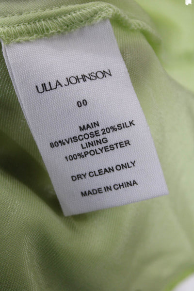 Ulla Johnson Womens Marlene Velvet Blouse - Pistachio Size 00