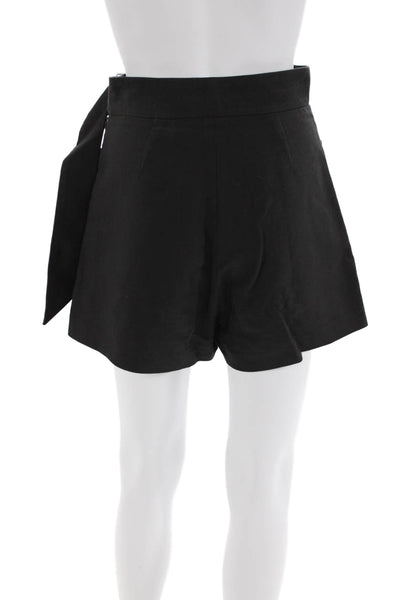 Sandro Womens Side Zip Belted Pocket Front Short Shorts Black Cotton Size FR 36