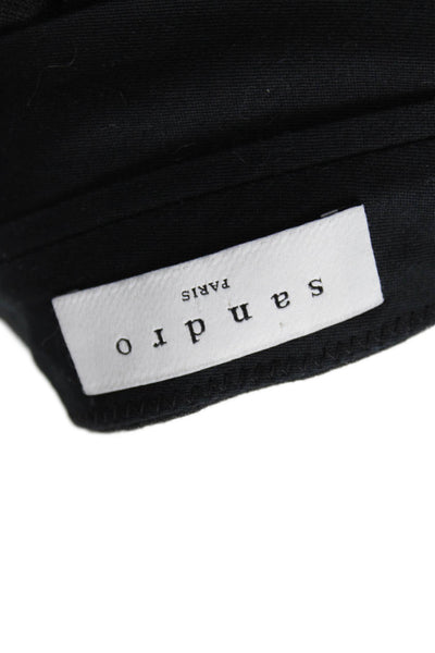 Sandro Womens Side Zip Belted Pocket Front Short Shorts Black Cotton Size FR 36