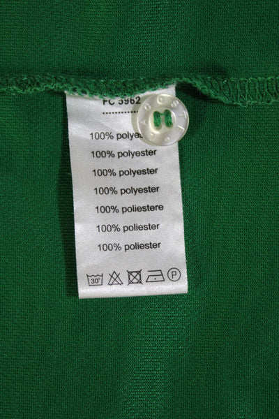 Lacoste Sport Mens Textured Short Sleeve V-neck Causal Polo Shirt Green Size 3XL