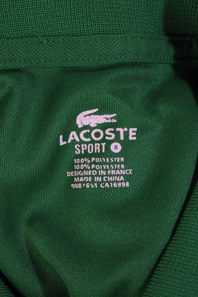 Lacoste Sport Mens Textured Short Sleeve V-neck Causal Polo Shirt Green Size 3XL