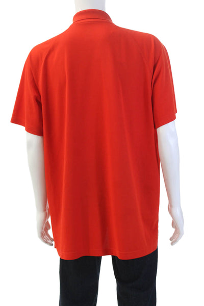 Lacoste Sport Mens Collared Short Sleeve V-neck Button Polo Shirt Red Size 3XL