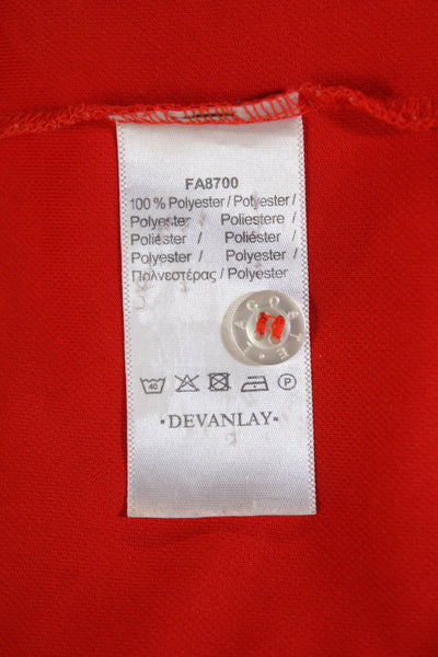 Lacoste Sport Mens Collared Short Sleeve V-neck Button Polo Shirt Red Size 3XL