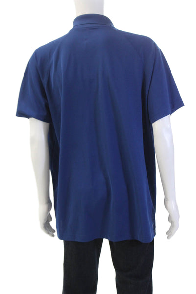 Lacoste Sport Mens Collared Short Sleeve V-neck Polo T-shirt Blue Size 3XL