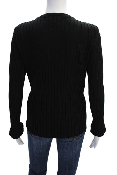 Rag & Bone Womens Herringbone Print Crew Neck Sweater Brown Black Size Medium