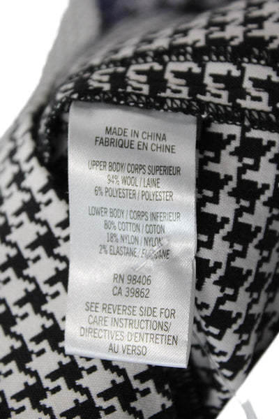 Theory Womens Houndstooth Print Jothena Winhall Dress Black White Size Medium
