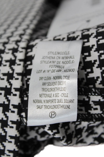 Theory Womens Houndstooth Print Jothena Winhall Dress Black White Size Medium