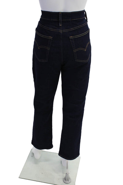 Levis Womens High Rise Straight Leg Dark Wash Jeans Blue Cotton Size 32