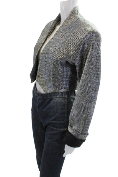REV Womens The Cecily Short Tweed Jacket - Black Size 38