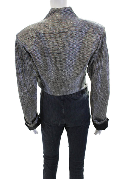 REV Womens The Cecily Short Tweed Jacket - Black Size 38