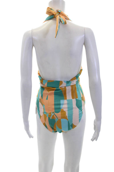 Nomads Womens Isle One Piece - Expressivo Print And Peach Size 5XL