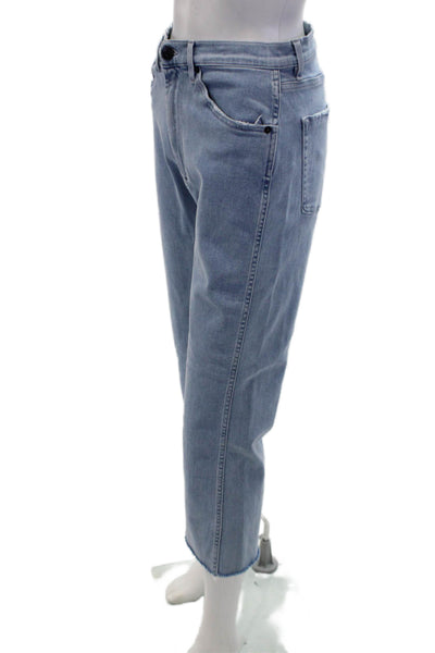 3x1 NYC Womens Cotton Distressed Detail Wide Leg Denim Capris Blue Size 28