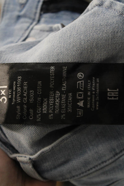 3x1 NYC Womens Cotton Distressed Detail Wide Leg Denim Capris Blue Size 28