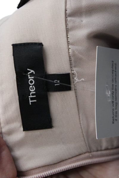 Theory Womens Back Zippered Lined Knee Length A-Line Skirt Pink Size 12