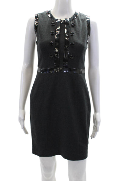 Cynthia Cynthia Steffe Womens Sleeveless PVC Trim Detail Dress Gray Size 2