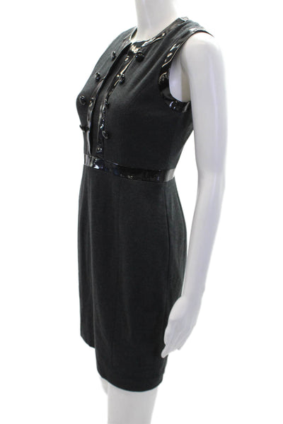 Cynthia Cynthia Steffe Womens Sleeveless PVC Trim Detail Dress Gray Size 2