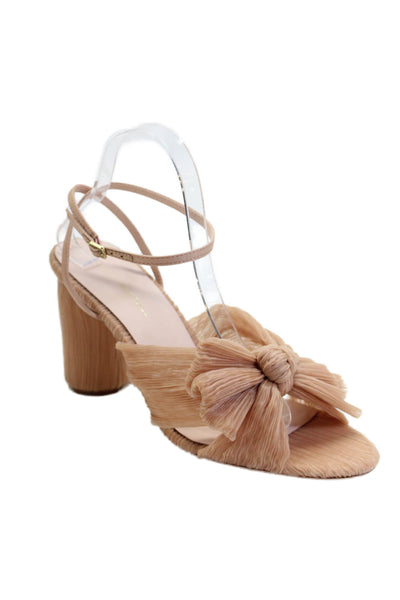 Loeffler Randall Womens Camellia Pleated Bow Heel with Ankle Strap - Beauty Size