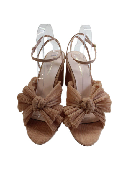Loeffler Randall Womens Camellia Pleated Bow Heel with Ankle Strap - Beauty Size