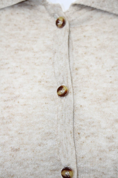 Tuckernuck Womens Long Sleeve Collared Polo Sweatshirt Brown Cotton Size XS/S