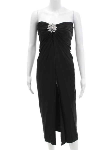 rabanne Womens Crystal Brooch Maxi Skirt - Black Size 34