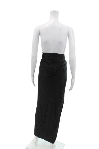 rabanne Womens Crystal Brooch Maxi Skirt - Black Size 34